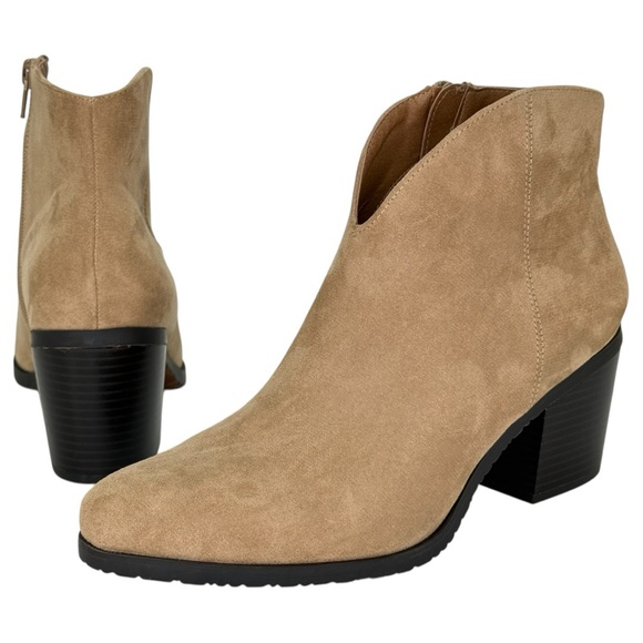 White Mountain Beachwood Tan Microsuede Womens Ankle Boots Size 9M - Picture 8 of 11